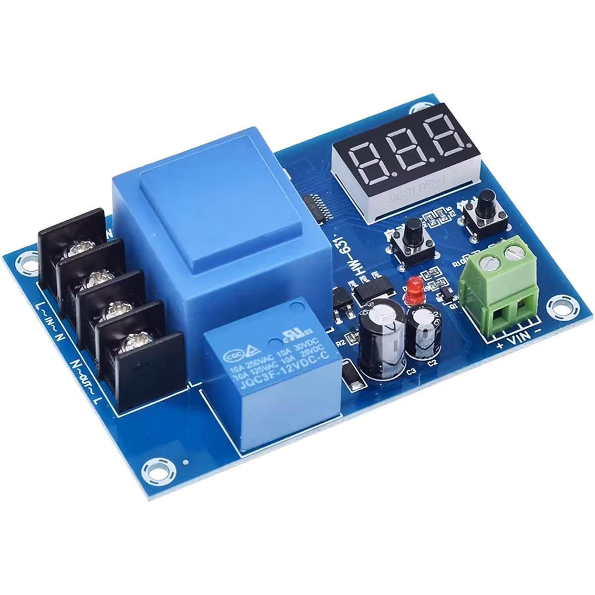 Modul de control automat al încărcării bateriilor 12V, 24V, 48V cu afișaj digital