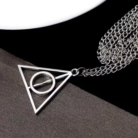 Přívěsek Řetízkový medailon HARRY POTTER Trojúhelník relikvií smrti NOVÉ STŘÍBRNÉ