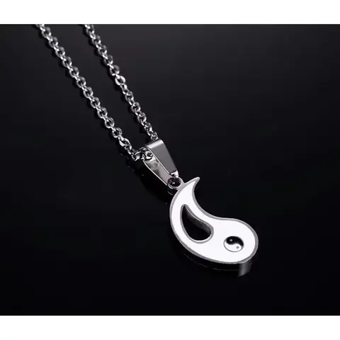 Řetízek Přívěsek řetízkový medailon jin a jang dvě poloviny za pár cenový set