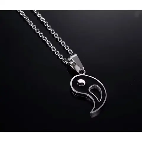 Řetízek Přívěsek řetízkový medailon jin a jang dvě poloviny za pár cenový set