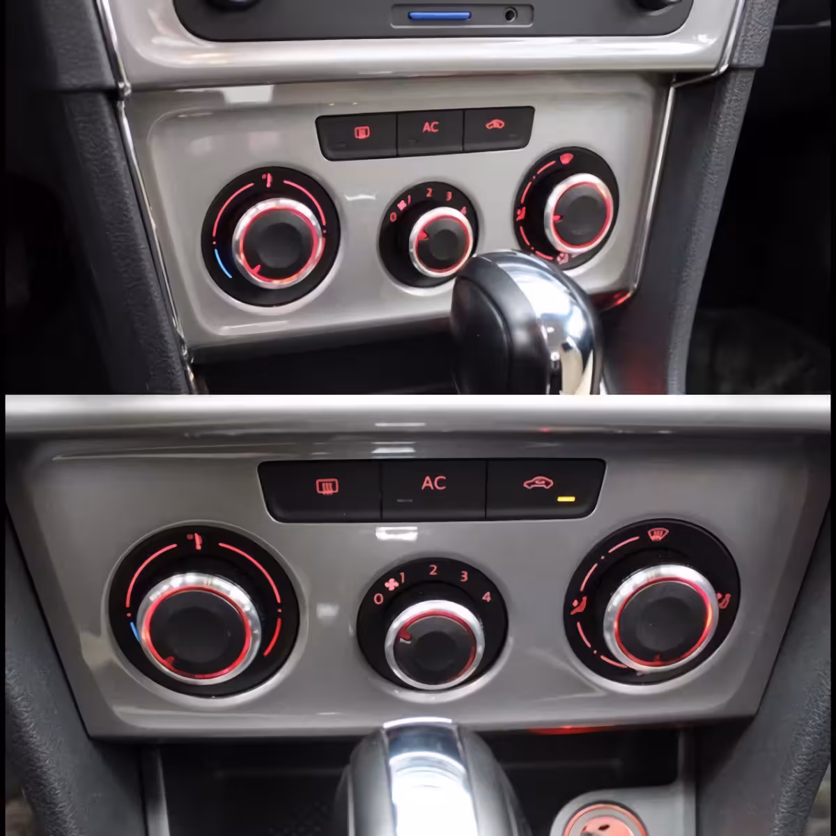 Butoane aluminiu pentru aer condiționat auto Accesorii climatizare auto stil VW – montaj rapid