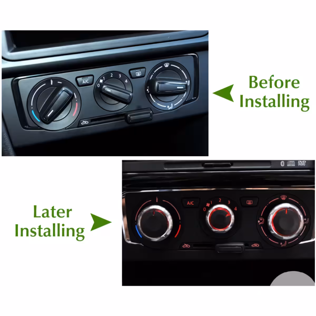 Set butoane climă VW Touran 1 Butoane rotative AC panou bord Touran prima generație
