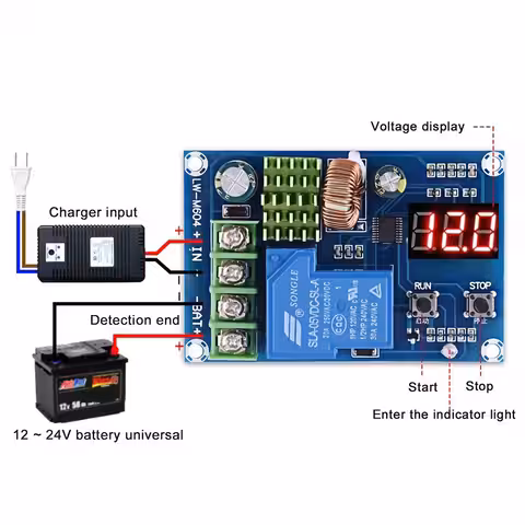 Schiță de montaj pentru modul XH-M604 Diagramă de conectare a modulelor XH-M604 la baterii și panouri solare