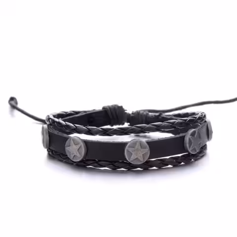 Accesorii handmade pentru bărbați – set de brățări casual din piele