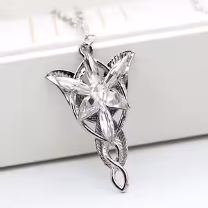 Lănțișor Arwen Evenstar inspirat din Lord of the Rings, culoare argintie