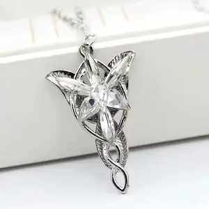 Lănțișor Arwen Evenstar inspirat din Lord of the Rings, culoare argintie