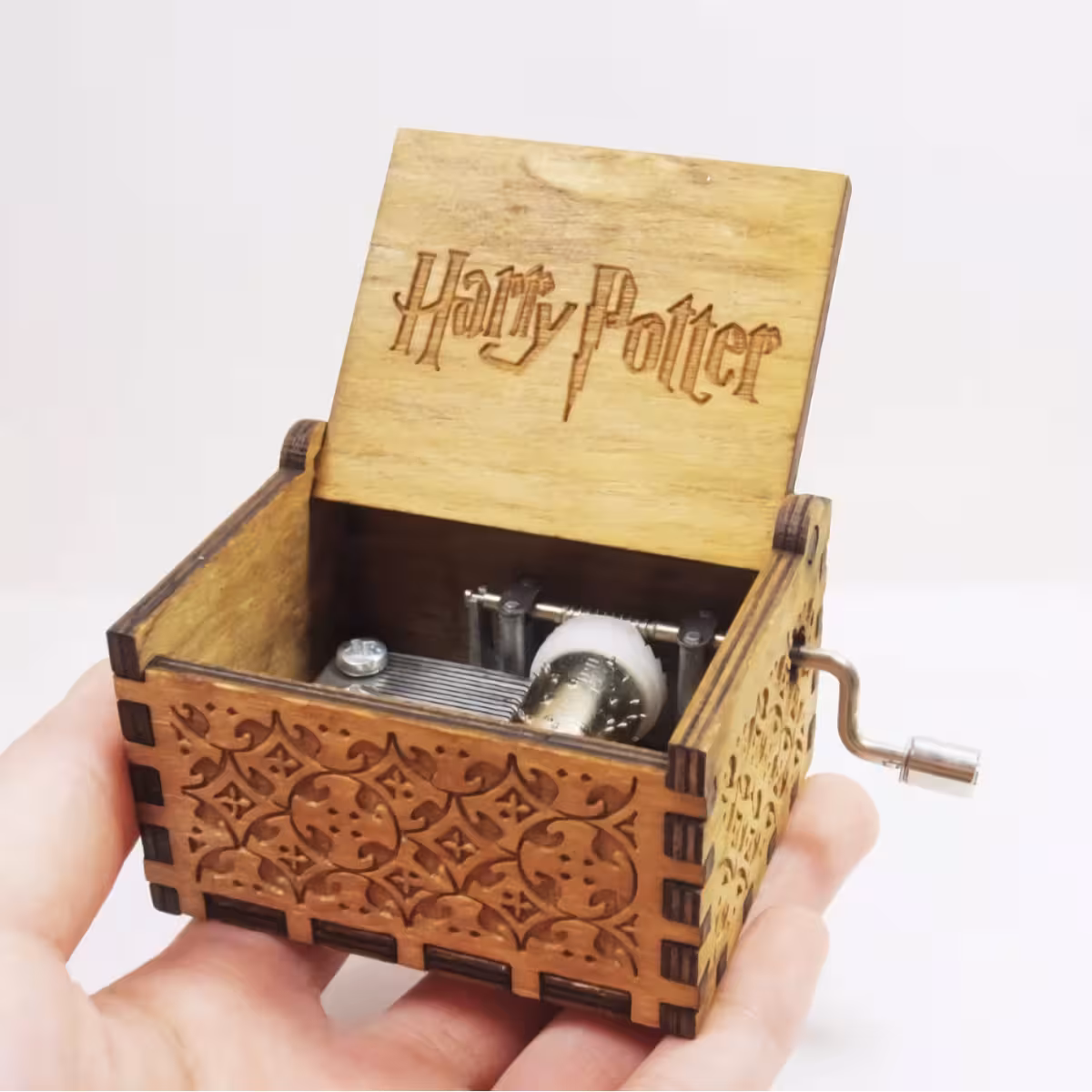Cutiuță elegantă cu temă Harry Potter, gravată, perfectă pentru cadou