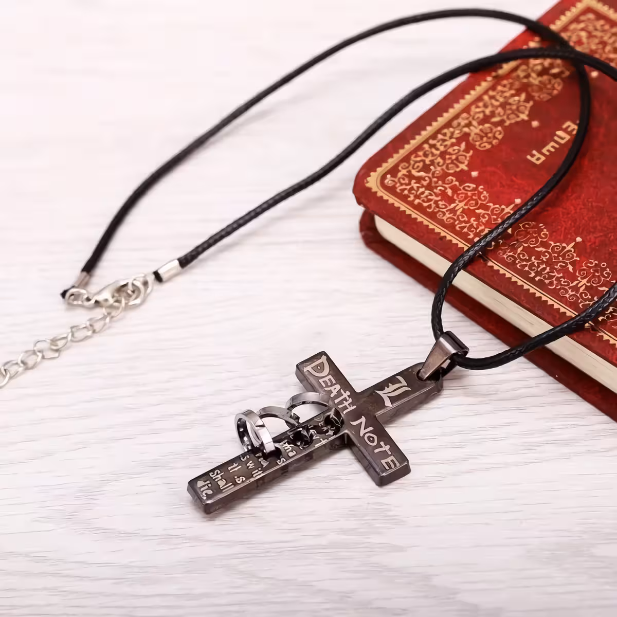 Lănțișor anime cu pandantiv cruce Death Note Colier tematic manga Death Note – cruce decorativă
