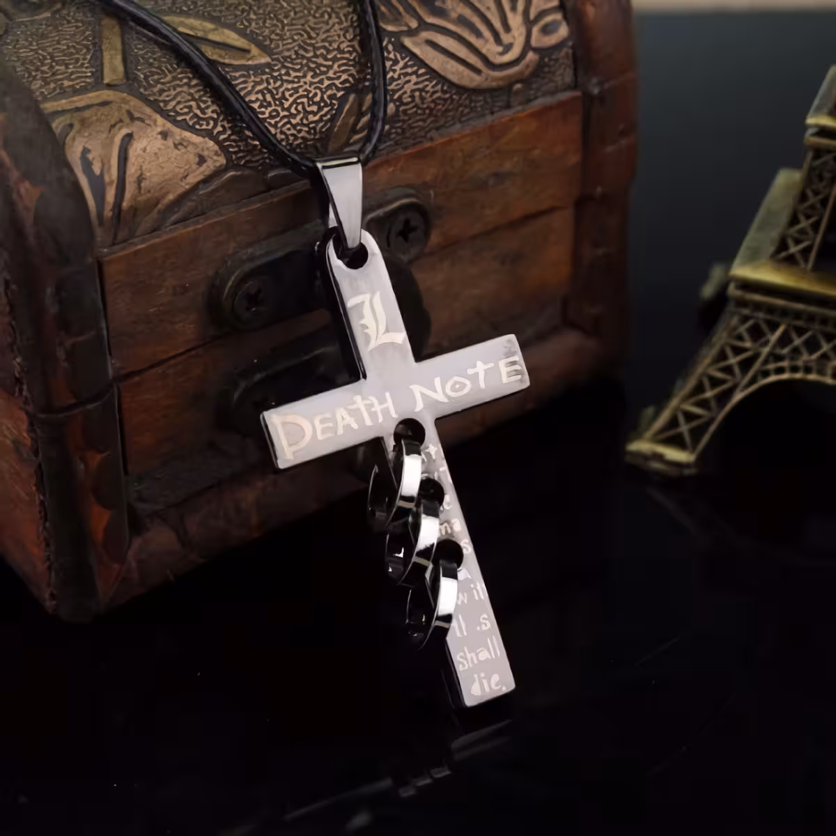 Lănțișor cu șnur Death Note Colier cu șnur lung și cruce decorativă Death Note