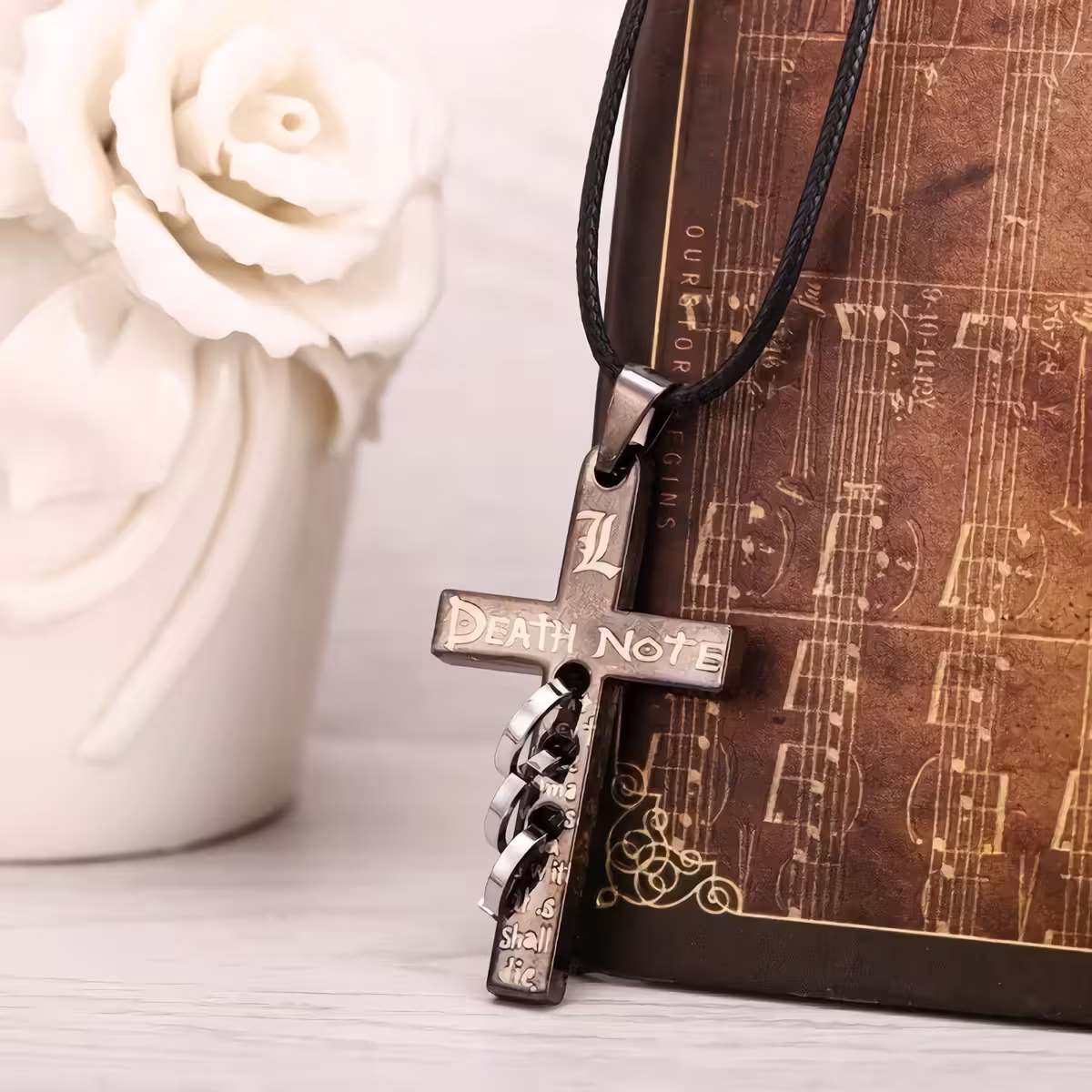 Pandantiv cruce argintie Death Note Colier cosplay Death Note cu pandantiv cruce