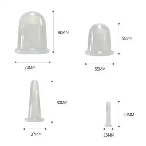Set 4 ventuze din silicon pentru corp și față 4 ventuze silicon diferite mărimi pentru utilizare versatilă