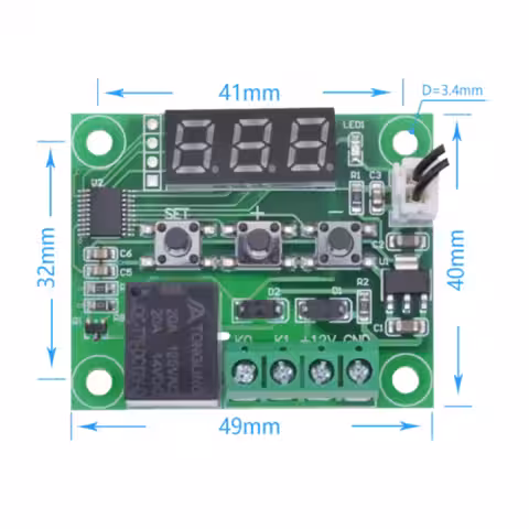 Dimensiuni exacte modul W1209 Dimensiuni în milimetri pentru termostatul digital W1209