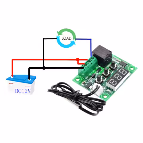 Schema conectare W1209 la 12V DC Conectare corectă a termostatului digital W1209 la sursă de alimentare 12V
