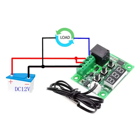 Univerzální digitální elektronický termostat 12V relé 20A s teplotní sondou NOVINKA W1209 lednice s přívěsem akvárium