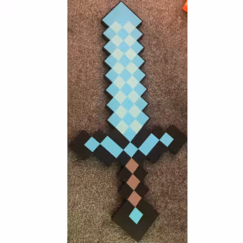 Sabie de jucărie diamant – accesoriu Minecraft Perfectă pentru joacă, cosplay sau decor tematic Minecraft