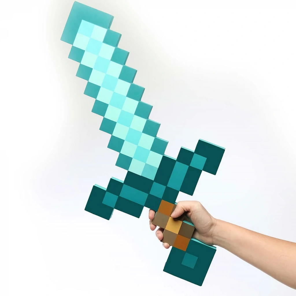 Sabie Minecraft cu Diamante – Jucărie Din Spumă EVA Ușoară, Ideală pentru Copii și Cosplay