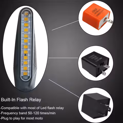 Semnalizatoare LED galbene cu efect de curgere pentru moto