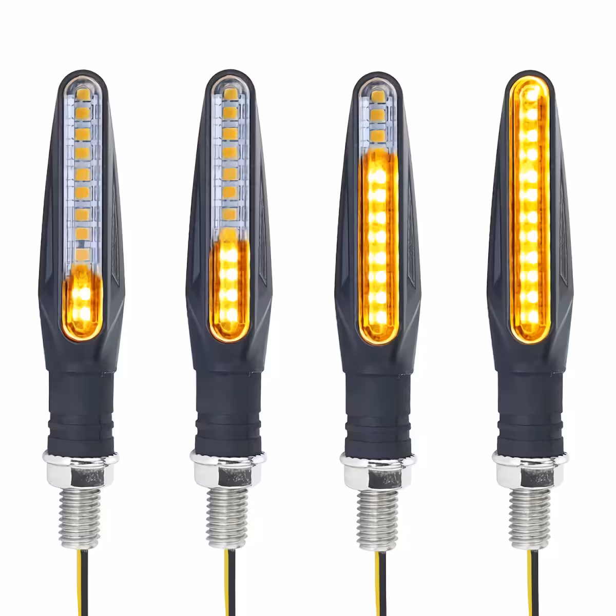 Semnalizatoare universale pentru motocicletă Semnalizatoare LED flexibile, rezistente, culoare galbenă