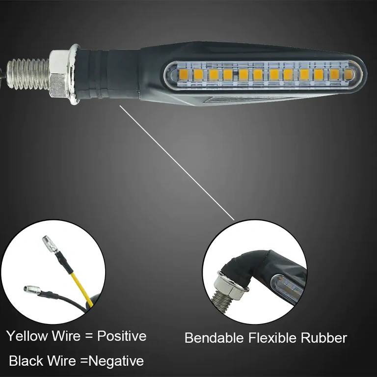 LED směrové světlo žluté pro motorky a skútry