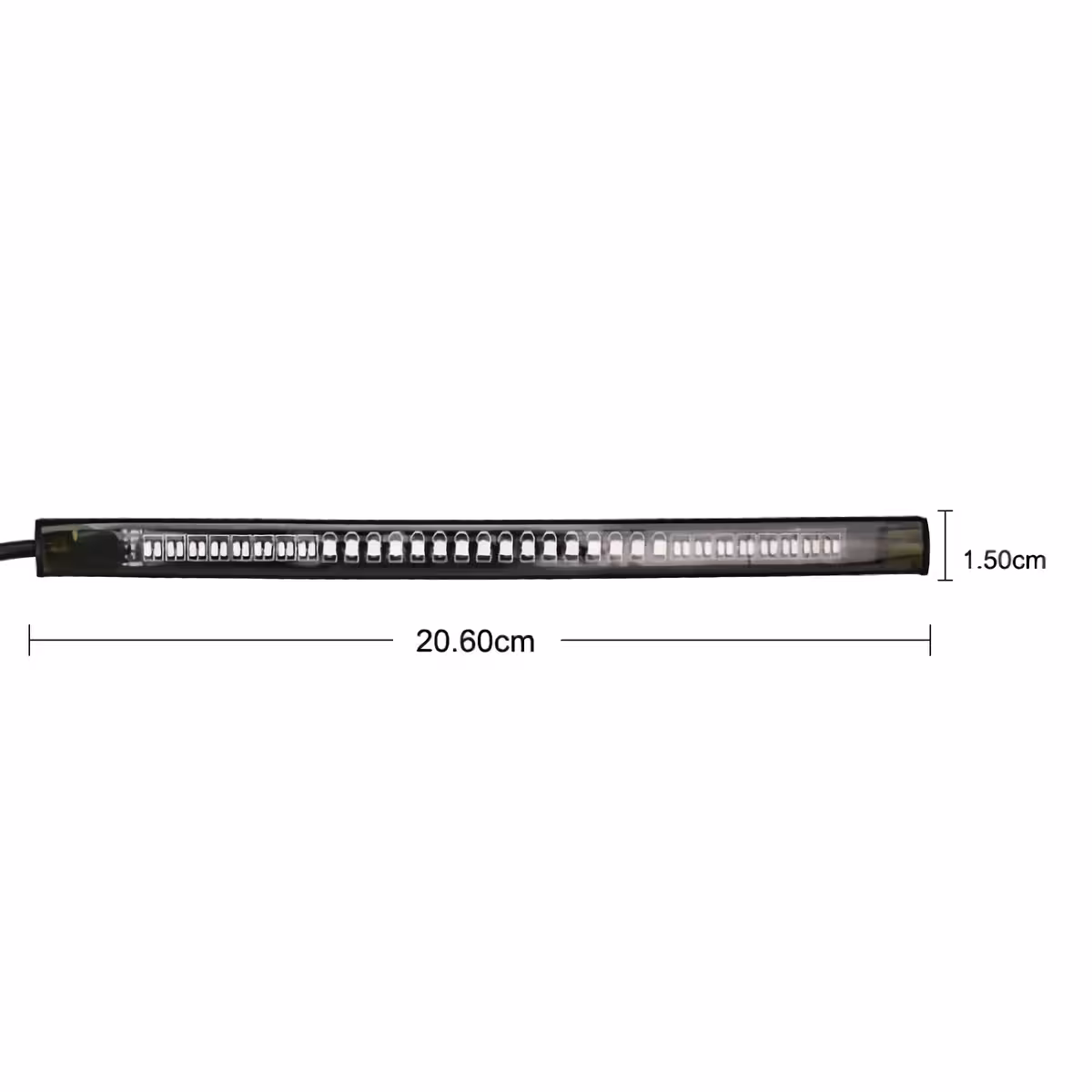 Dimensiuni bandă LED motocicletă Lungime totală și grosime bandă LED cu 48 LED-uri pentru instalare precisă