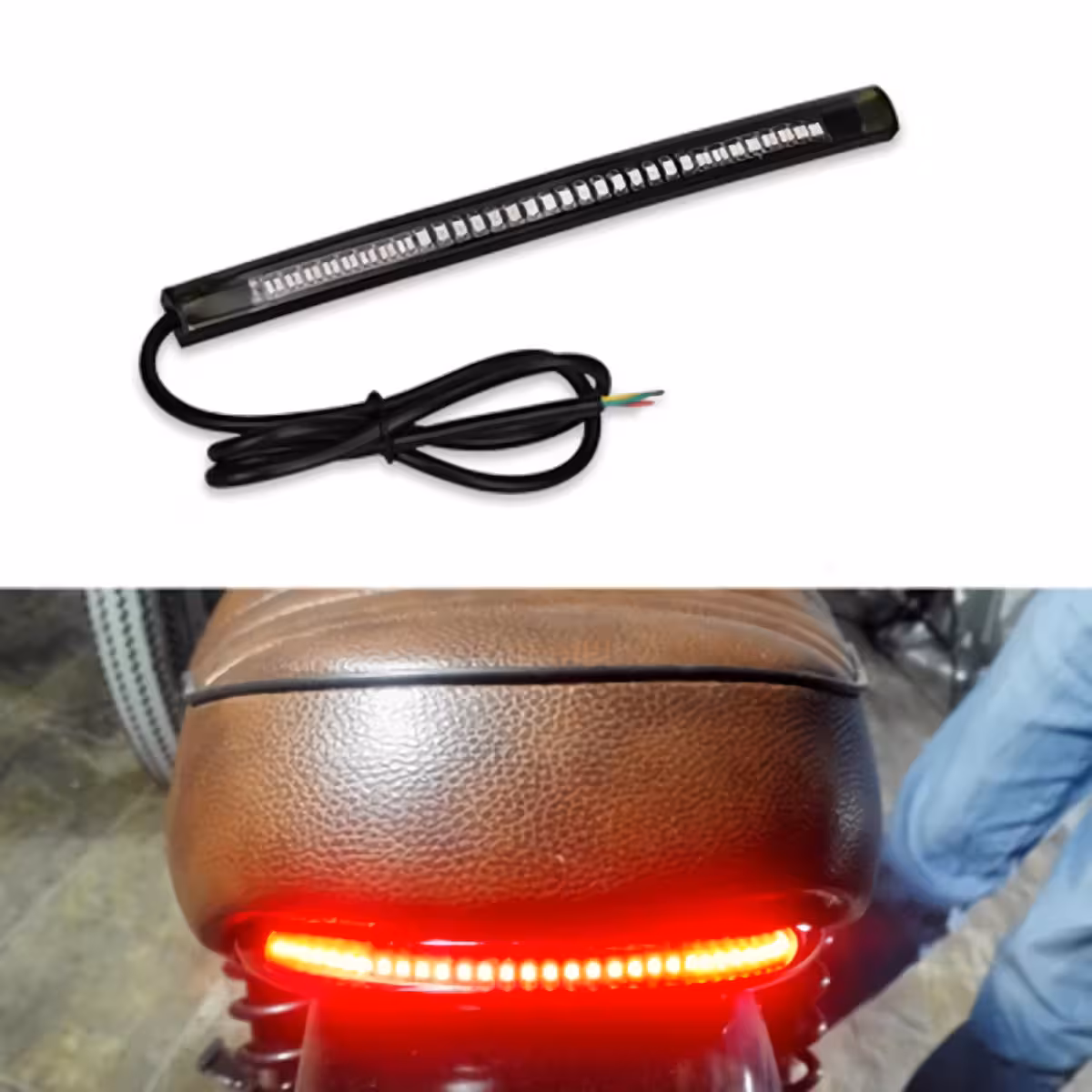Bandă LED stop frână pentru motocicletă Bandă LED universală cu funcție de stop, semnalizare și poziție pentru motociclete