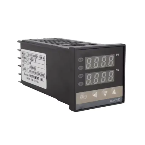 Regulátor TEPLOTY digitální termostat 220V 300 400 stupňů se sondou RELÉ 40A REX C100 elektronický PRŮMYSLOVÝ profi