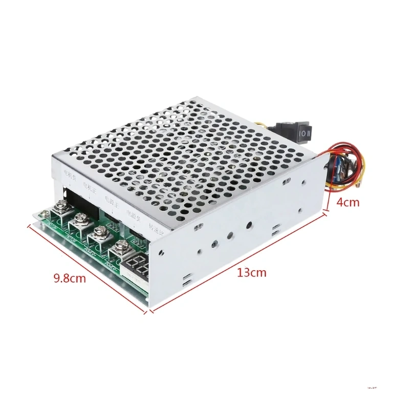 Dimensiuni controler PWM 60A pentru motor DC Schiță cu dimensiunile exacte ale modulului PWM 60A pentru curent continuu