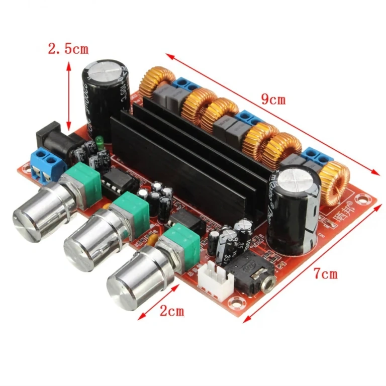 Близък план на бутоните за звук и тон на модул XH-M139