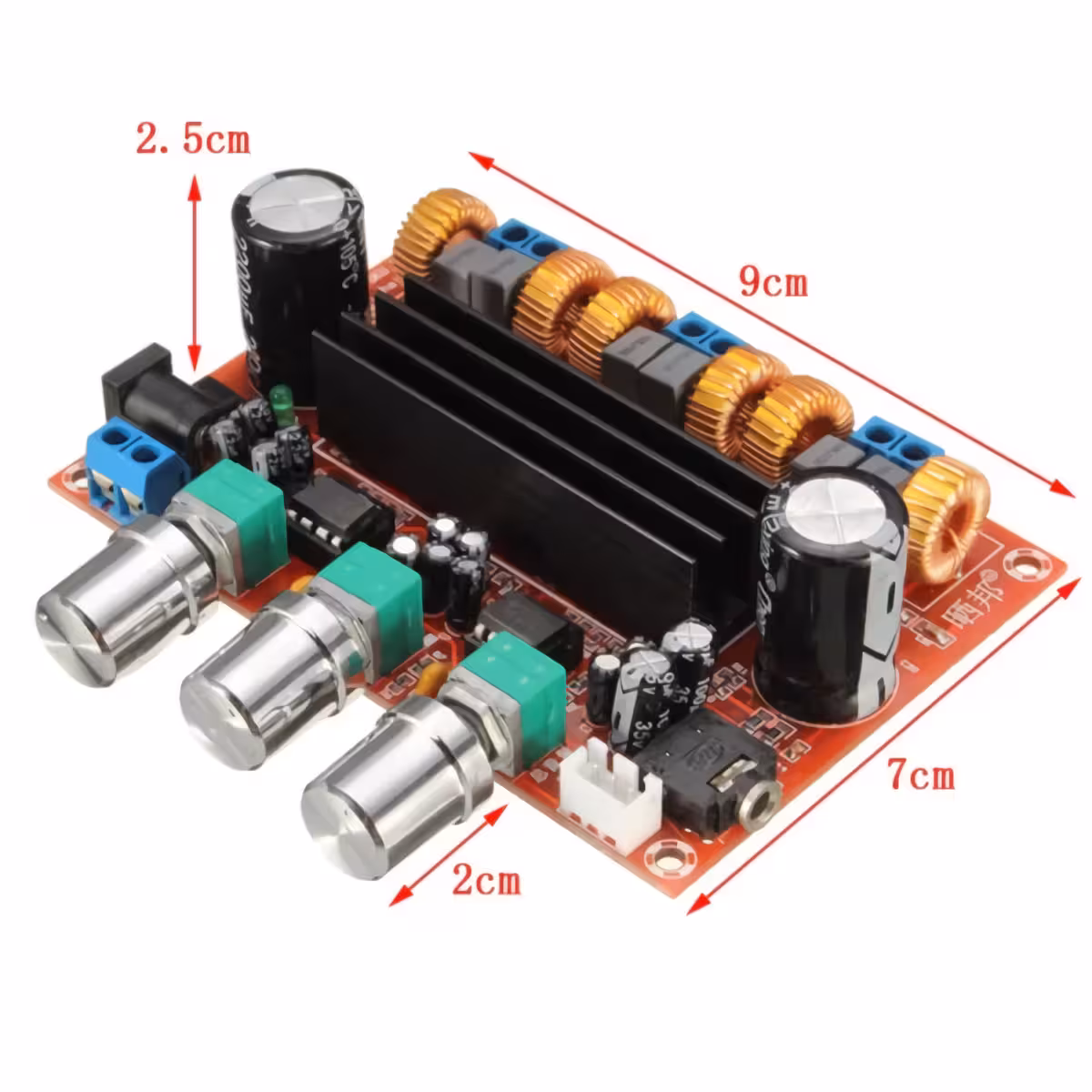 Reglaje volum XH-M139 – detaliu Prim-plan butoane de volum și ton pe modul XH-M139