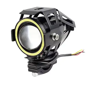 Proiector LED tip U7 cu Angel Eyes pentru motociclete, ATV, trotinete, auto