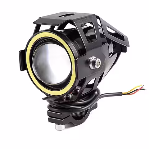 Proiector LED tip U7 cu Angel Eyes pentru motociclete, ATV, trotinete, auto