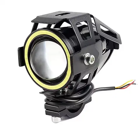 Proiector LED tip U7 cu Angel Eyes pentru motociclete, ATV, trotinete, auto