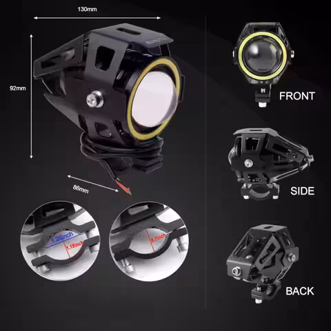 Lumina frontală LED puternică pentru off-road și motociclete enduro