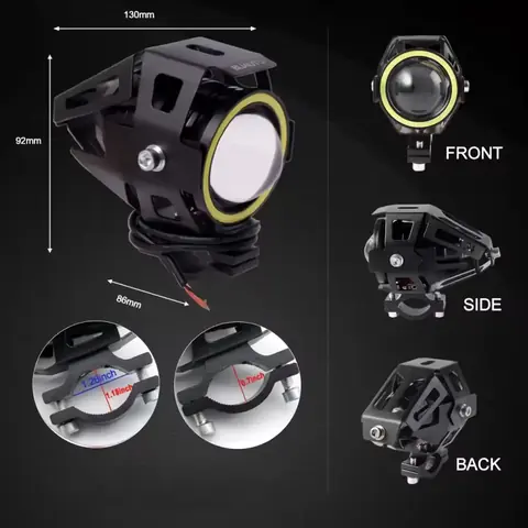 Lumina frontală LED puternică pentru off-road și motociclete enduro