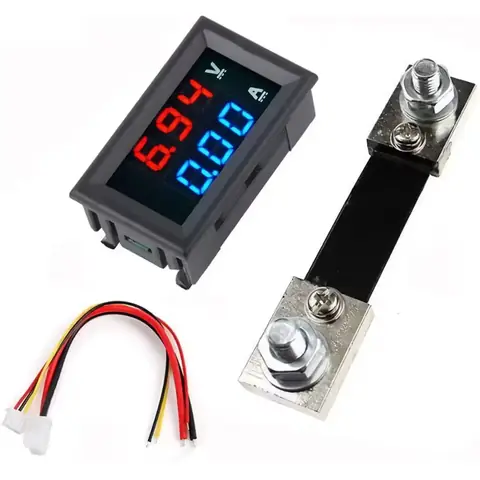 Voltmetru 100V cu ampermetru 100A și șunt inclus Voltmetru cu curent mare și șunt pentru măsurători precise