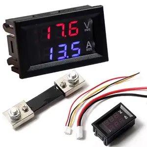 Voltmetru digital auto cu afișaj LED și ampermetru integrat, pentru 0-100V, 0-100A