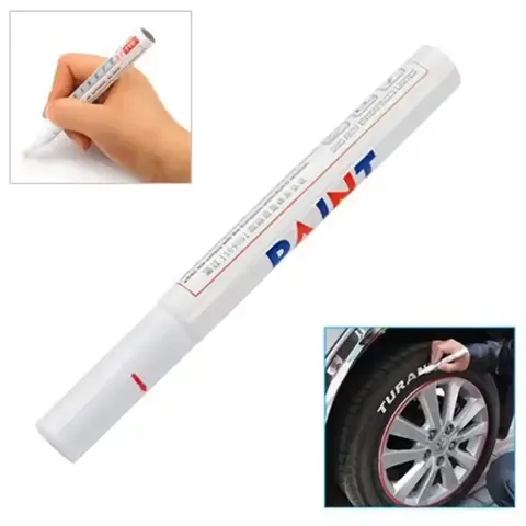 Marker bílý fix na pneumatiky pneumatiky s bílou barvou trvale napsaný