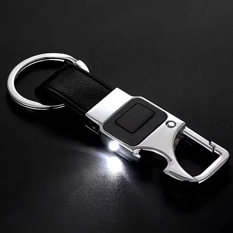 Accesoriu elegant din metal și piele pentru chei și uz zilnic