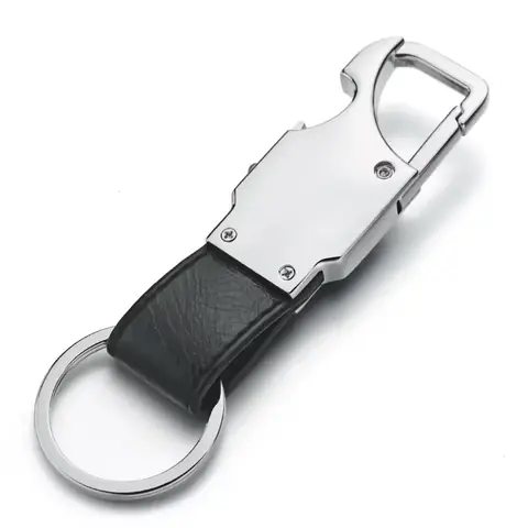 Breloc versatil, cu LED, piele și funcție de deschidere bere