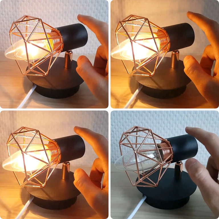 Diagrama care arată ciclul de reglare: OFF → ON → BRIGHTER → MAX → OFF