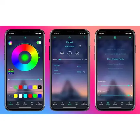 Bandă LED pentru TV – control prin bluetooth Bandă LED pentru televizor cu iluminare ambientală, reglaj intensitate și culori