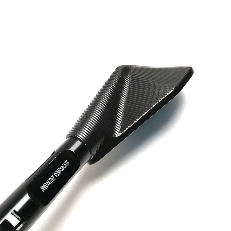 Černá sportovní zrcátka na řídítka moto, hliník s panoramatickým sklem