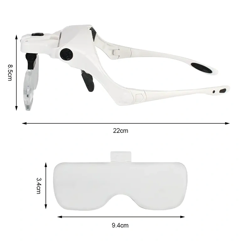 Ochelari de magnificare cu claritate ridicată și lumină Lentile acrilice clare și rezistente pentru activități profesionale sau hobby