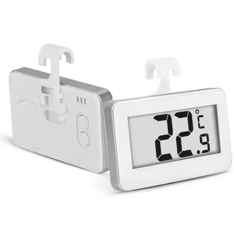 Teploměr do lednice s mrazákem koupelna kuchyně digitální elektronické levná cena málo velká obrazovka mrazák