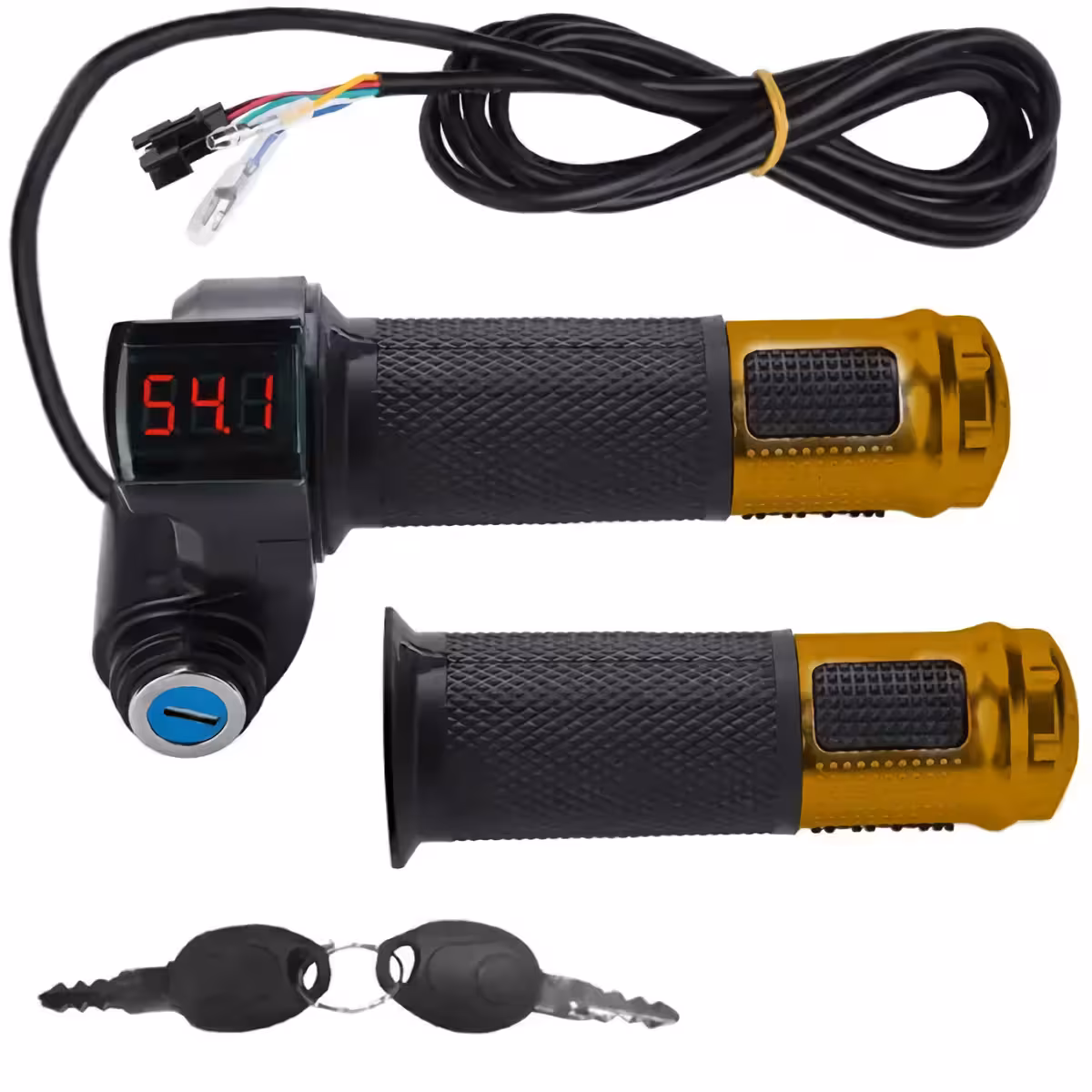 Manetă acceleratie cu contact și afișaj baterie Set manete acceleratie ebike cu cheie și indicator nivel baterie