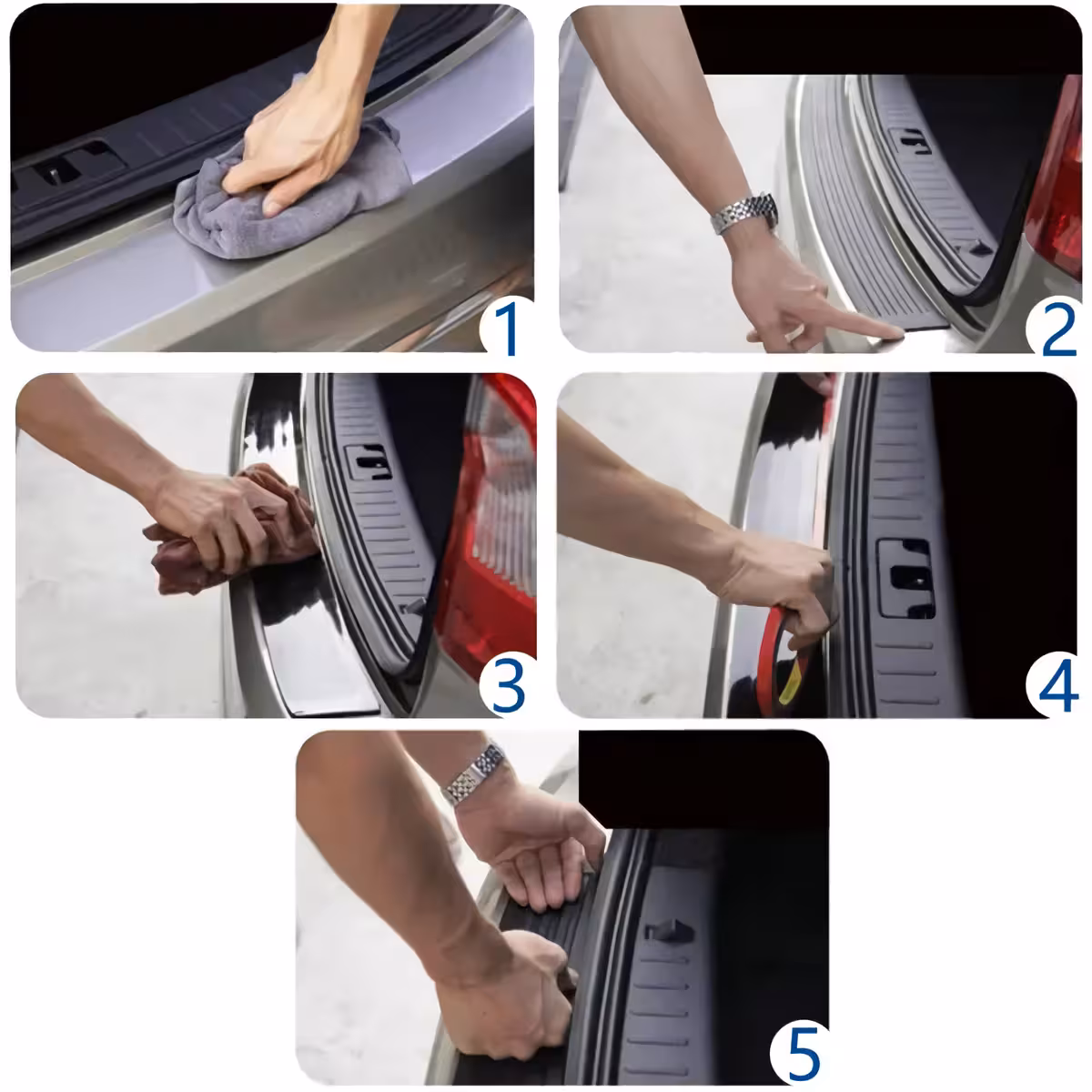 Sticker cauciuc protecție bară spate – auto Sticker protector din cauciuc pentru bara portbagaj auto