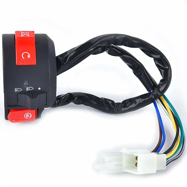 Comutator stânga ATV cu funcții lumini, fază scurtă/lungă și șoc manual