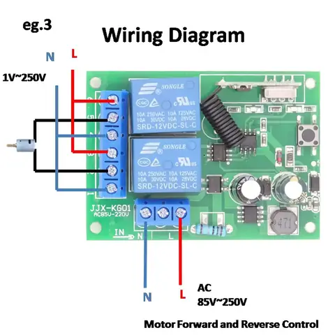 Relé s dálkovým ovládáním 220V modul 2 bezdrátově ovládané relé řízené rádiem 433mhz
