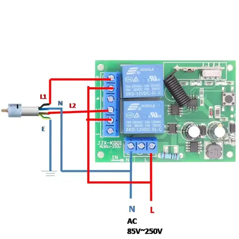 Relé s dálkovým ovládáním 220V modul 2 bezdrátově ovládané relé řízené rádiem 433mhz