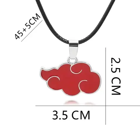 Bijuterie anime cu simbolul Akatsuki – Nor Roșu Lănțișor tematic Naruto – accesorii cosplay pentru fani